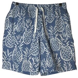 Chubbies Pineapple Print Swim Trunks Baby Blue White Mens Size S